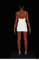  Adelle Sabelle casual dressed silver high heels standing white bodysuit white leather skirt whole body 0013.jpg